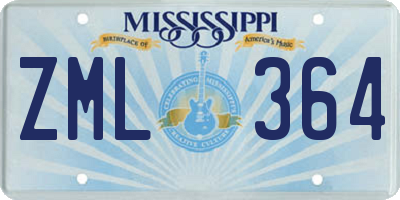 MS license plate ZML364
