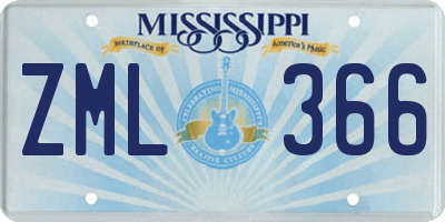 MS license plate ZML366