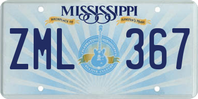 MS license plate ZML367