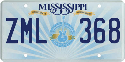 MS license plate ZML368