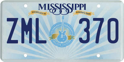 MS license plate ZML370
