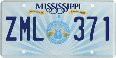 MS license plate ZML371