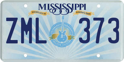MS license plate ZML373