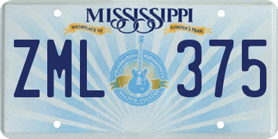 MS license plate ZML375