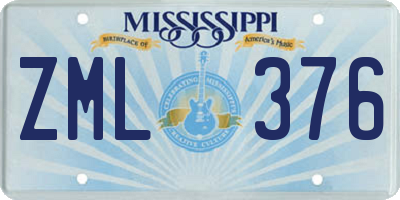 MS license plate ZML376