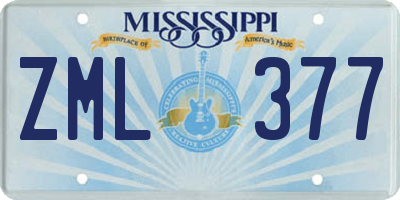 MS license plate ZML377