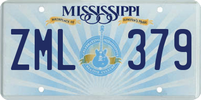 MS license plate ZML379