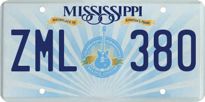MS license plate ZML380