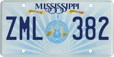 MS license plate ZML382