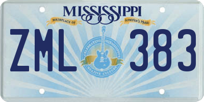 MS license plate ZML383