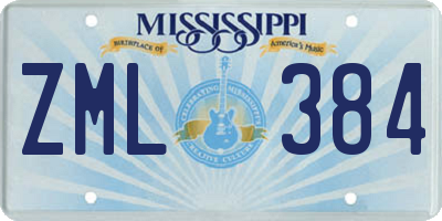 MS license plate ZML384