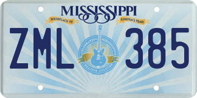 MS license plate ZML385