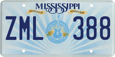 MS license plate ZML388