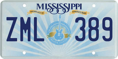MS license plate ZML389