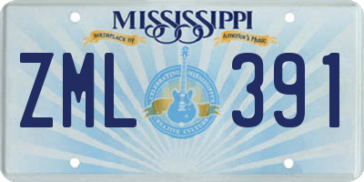 MS license plate ZML391