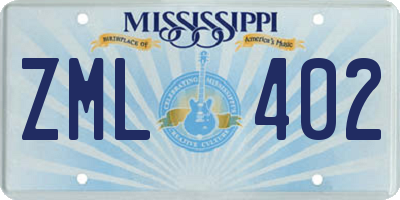 MS license plate ZML402
