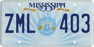 MS license plate ZML403