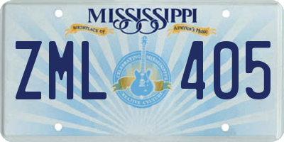 MS license plate ZML405