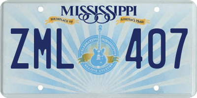 MS license plate ZML407