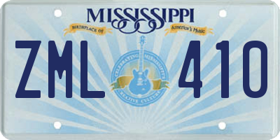 MS license plate ZML410