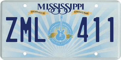 MS license plate ZML411