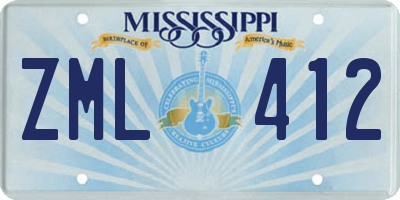 MS license plate ZML412