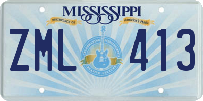 MS license plate ZML413