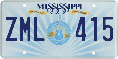 MS license plate ZML415