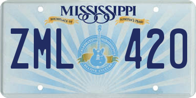 MS license plate ZML420