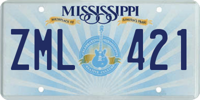 MS license plate ZML421