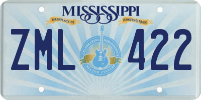 MS license plate ZML422
