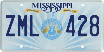 MS license plate ZML428