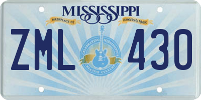 MS license plate ZML430