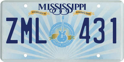 MS license plate ZML431