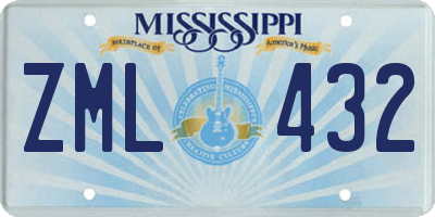 MS license plate ZML432