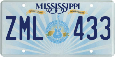 MS license plate ZML433