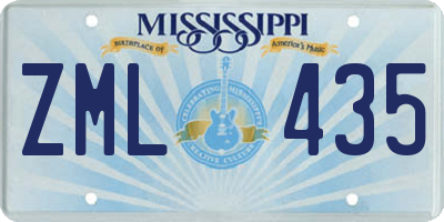 MS license plate ZML435