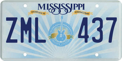 MS license plate ZML437