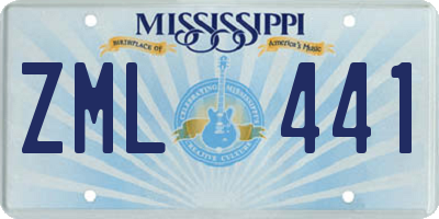 MS license plate ZML441