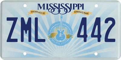 MS license plate ZML442