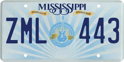 MS license plate ZML443
