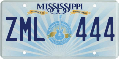 MS license plate ZML444