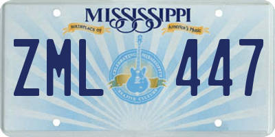 MS license plate ZML447
