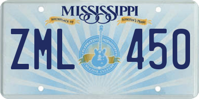 MS license plate ZML450
