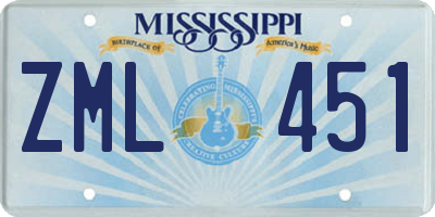 MS license plate ZML451
