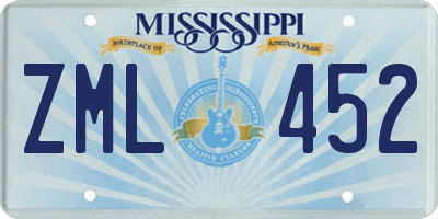 MS license plate ZML452