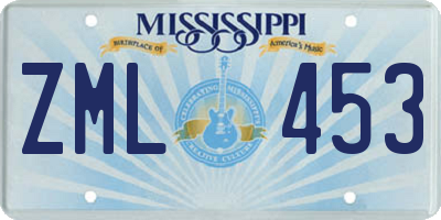 MS license plate ZML453