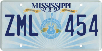 MS license plate ZML454