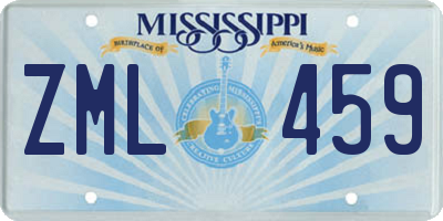 MS license plate ZML459