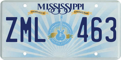 MS license plate ZML463